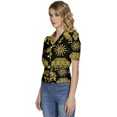 Puffed Short Sleeve Button Up Jacket 