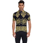 Maya Style Gold Linear Totem Icons Men s Short Sleeve Cycling Jersey