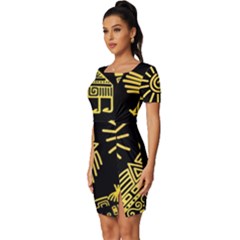 Fitted Knot Split End Bodycon Dress 