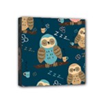 Seamless Pattern Owls Dreaming Mini Canvas 4  x 4  (Stretched)