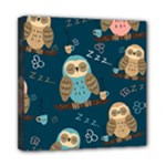 Seamless Pattern Owls Dreaming Mini Canvas 8  x 8  (Stretched)