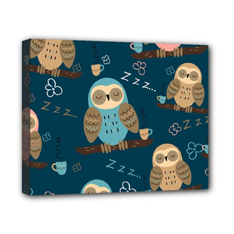 Seamless Pattern Owls Dreaming Canvas 10  x 8  (Stretched) from ArtsNow.com