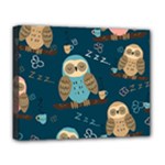 Seamless Pattern Owls Dreaming Deluxe Canvas 20  x 16  (Stretched)