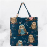 Seamless Pattern Owls Dreaming Grocery Tote Bag