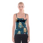 Seamless Pattern Owls Dreaming Spaghetti Strap Top