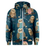 Seamless Pattern Owls Dreaming Men s Zipper Hoodie