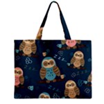 Seamless Pattern Owls Dreaming Zipper Mini Tote Bag