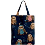 Seamless Pattern Owls Dreaming Zipper Classic Tote Bag