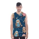 Seamless Pattern Owls Dreaming Men s Basketball Tank Top