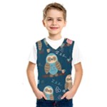 Seamless Pattern Owls Dreaming Kids  Basketball Tank Top