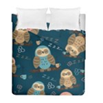 Seamless Pattern Owls Dreaming Duvet Cover Double Side (Full/ Double Size)