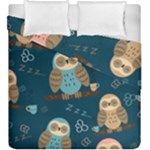 Seamless Pattern Owls Dreaming Duvet Cover Double Side (King Size)