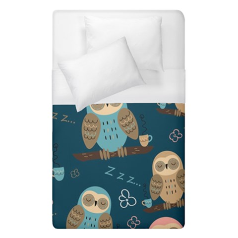 Seamless Pattern Owls Dreaming Duvet Cover (Single Size) from ArtsNow.com