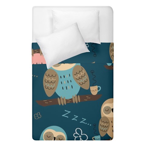 Seamless Pattern Owls Dreaming Duvet Cover Double Side (Single Size) from ArtsNow.com