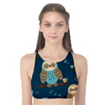Seamless Pattern Owls Dreaming Tank Bikini Top