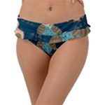 Seamless Pattern Owls Dreaming Frill Bikini Bottoms