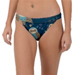 Seamless Pattern Owls Dreaming Band Bikini Bottoms