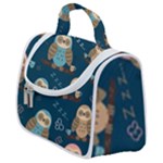 Seamless Pattern Owls Dreaming Satchel Handbag