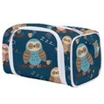 Seamless Pattern Owls Dreaming Toiletries Pouch