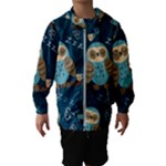 Seamless Pattern Owls Dreaming Kids  Hooded Windbreaker