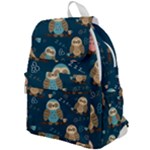 Seamless Pattern Owls Dreaming Top Flap Backpack