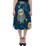 Seamless Pattern Owls Dreaming Classic Midi Skirt