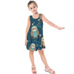Seamless Pattern Owls Dreaming Kids  Sleeveless Dress