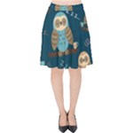 Seamless Pattern Owls Dreaming Velvet High Waist Skirt