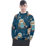 Seamless Pattern Owls Dreaming Men s Pullover Hoodie