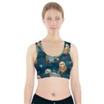 Seamless Pattern Owls Dreaming Sports Bra With Pocket