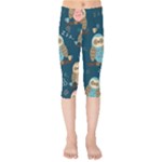 Seamless Pattern Owls Dreaming Kids  Capri Leggings 