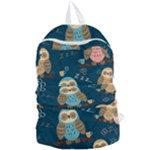 Seamless Pattern Owls Dreaming Foldable Lightweight Backpack