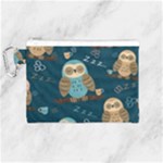 Seamless Pattern Owls Dreaming Canvas Cosmetic Bag (Medium)