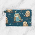 Seamless Pattern Owls Dreaming Canvas Cosmetic Bag (Large)