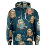 Seamless Pattern Owls Dreaming Men s Overhead Hoodie