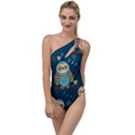 Seamless Pattern Owls Dreaming To One Side Swimsuit