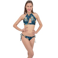 Cross Front Halter Bikini Set 
