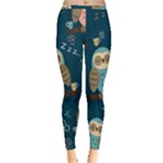 Seamless Pattern Owls Dreaming Inside Out Leggings