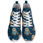 Seamless Pattern Owls Dreaming Men s Lightweight High Top Sneakers
