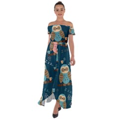 Off Shoulder Open Front Chiffon Dress 