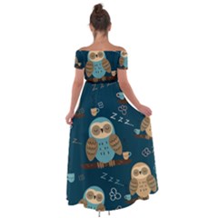 Off Shoulder Open Front Chiffon Dress 