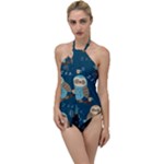 Seamless Pattern Owls Dreaming Go with the Flow One Piece Swimsuit