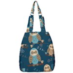 Seamless Pattern Owls Dreaming Center Zip Backpack