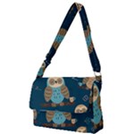 Seamless Pattern Owls Dreaming Full Print Messenger Bag (S)