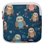 Seamless Pattern Owls Dreaming Mini Square Pouch
