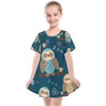 Seamless Pattern Owls Dreaming Kids  Smock Dress