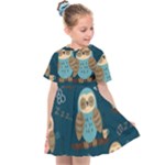 Seamless Pattern Owls Dreaming Kids  Sailor Dress