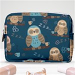 Seamless Pattern Owls Dreaming Make Up Pouch (Medium)