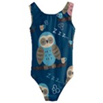 Seamless Pattern Owls Dreaming Kids  Cut-Out Back One Piece Swimsuit