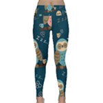 Seamless Pattern Owls Dreaming Lightweight Velour Classic Yoga Leggings